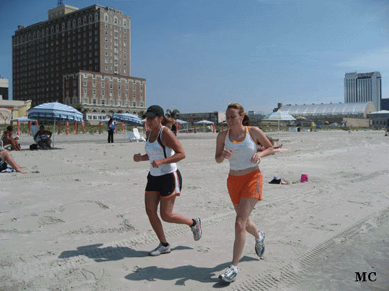 Joggers on the Beach 