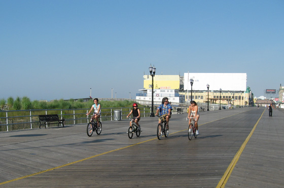 Bike Riding on the Atlantic City Boardwalk 