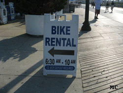 Bike rental sign at Resorts in Atlantic City
