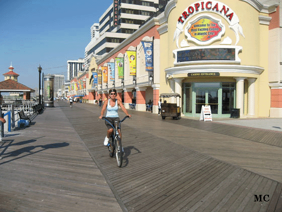 Bike rental sign at the Tropicana in Atlantic City