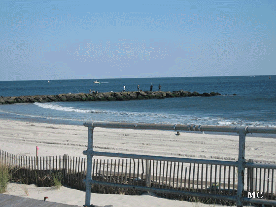 View while bike riding on Atlantic City boardwalk