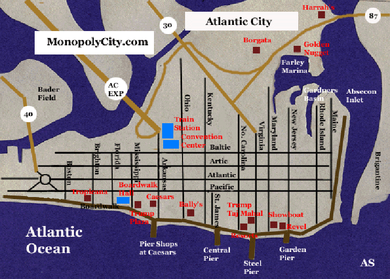 Atlantic City Casinos Map