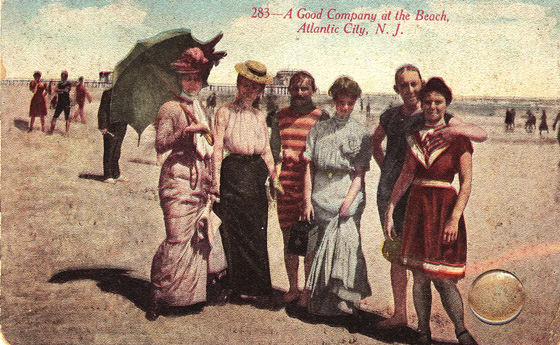 Atlantic City Beach Scene early 1900s 