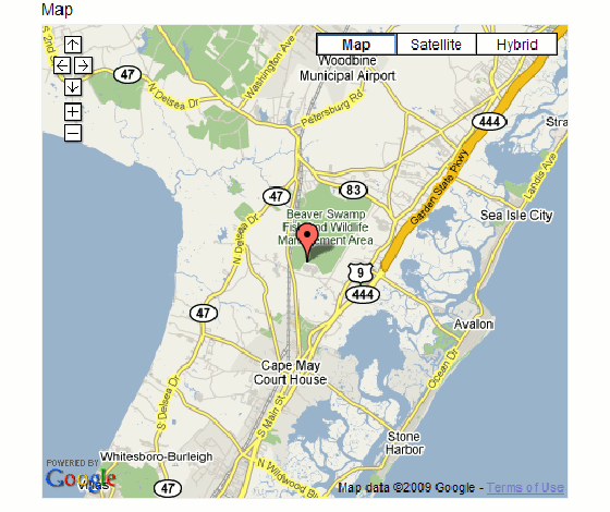 Google Map - Sand Barrens Golf Club