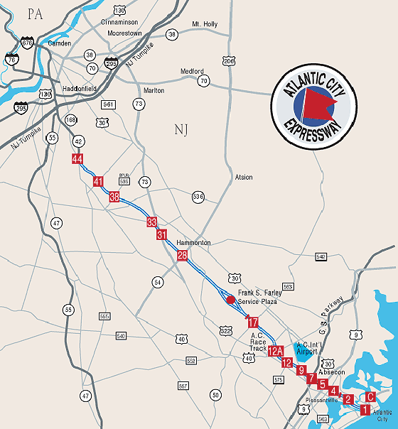 Atlantic City Expressway Map